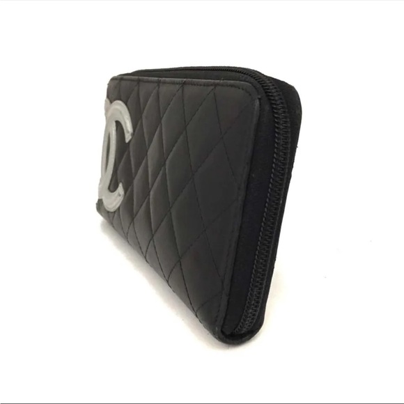CHANEL Combon black lambskin long wallet- Authentic - Picture 3 of 8